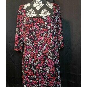 Simply Be Womens Floral Print Maxi Dress 3/4 Sleeve Boho‎ Square Neck Size 22